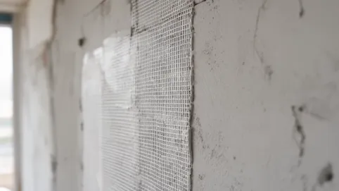 Siatka i klej zamiast tynku wewnątrz
