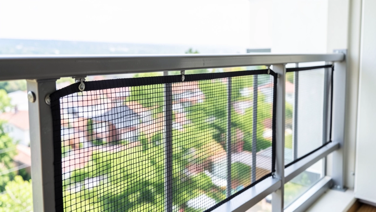 Siatka na balkon dla kota że stelażem